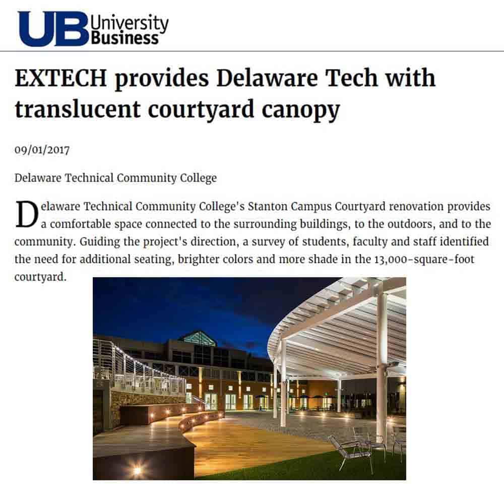 EXTECH's SKYSHADE 3300 featured in University Business