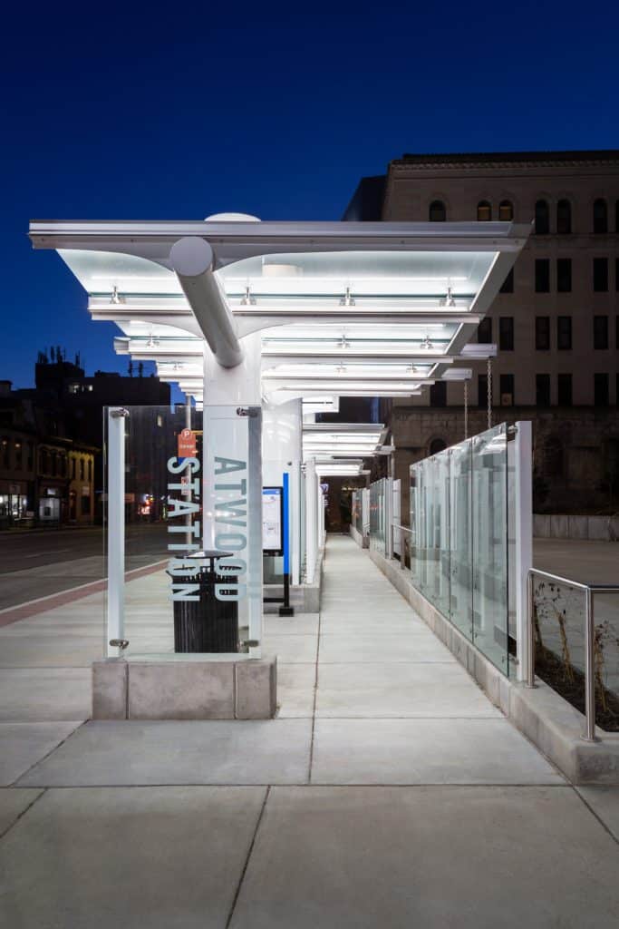 Modern Glass Transit Canopy System