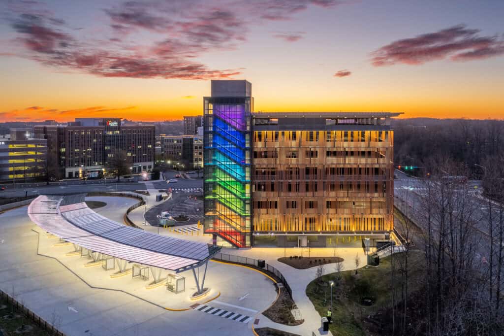 Custom Faux Terracotta Baguette Façade for Monument Drive Commuter Center