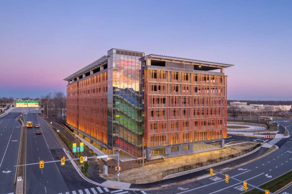 Custom Faux Terracotta Baguette Façade for Monument Drive Commuter Center