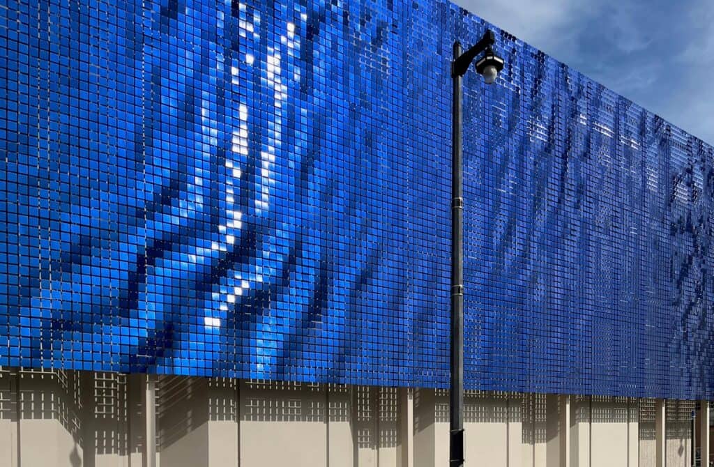 Blue Facade, "Breathing Lake" collaboration with artist Ned Kahn