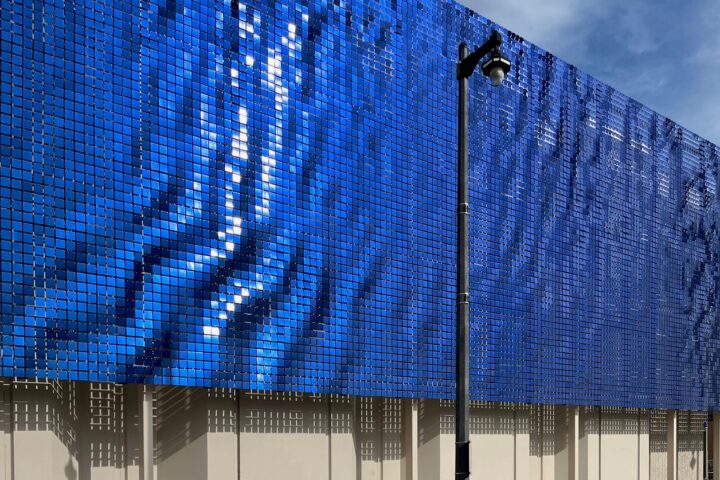 Blue Facade, "Breathing Lake" collaboration with artist Ned Kahn
