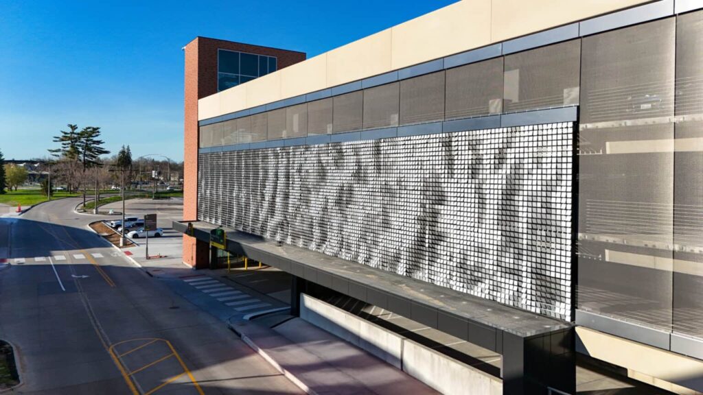 KINETICWALL Parking Structure Facade - Iowa University Hawkeye Parking Ramp