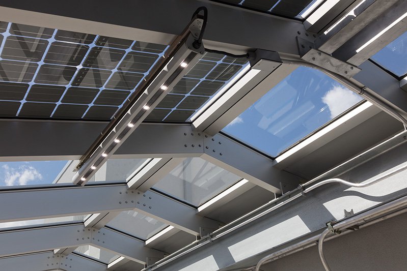 skylights in a large industrial building