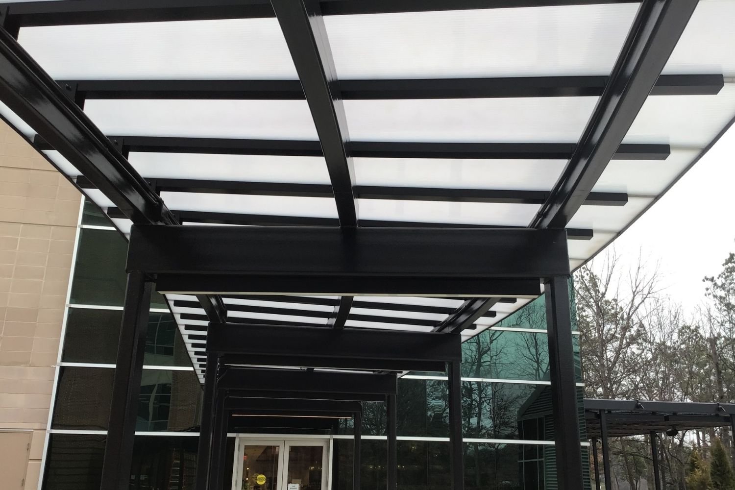 A translucent roof outside at a university